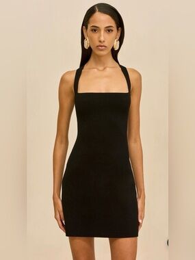 Cult Gaia Siam Knit Mini Dress Black S NWT Racerback